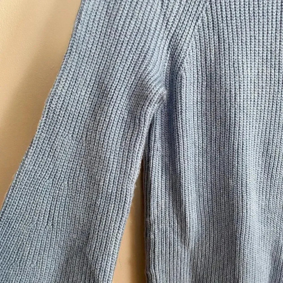 Ann Taylor Blue Wool Blend Balloon Sleeve Sweater Dress - Picture 8 of 13